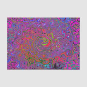 Psychedelic Groovy Magenta Retro Liquid Swirl Tissuepapier