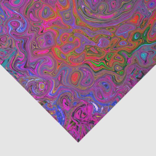 Psychedelic Groovy Magenta Retro Liquid Swirl Tissuepapier (Detail)