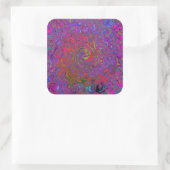 Psychedelic Groovy Magenta Retro Liquid Swirl Vierkante Sticker (Tas)