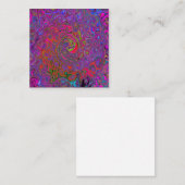 Psychedelic Groovy Magenta Retro Liquid Swirl Vierkante Visitekaartje (Voorkant / Achterkant)