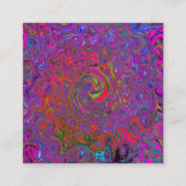 Psychedelic Groovy Magenta Retro Liquid Swirl Vierkante Visitekaartje (Voorkant)