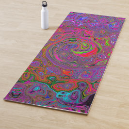 Psychedelic Groovy Magenta Retro Liquid Swirl Yogamat