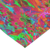 Psychedelic Groovy Red en groene wilde bloemen Korte Tafelloper (Hoek)