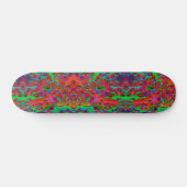 Psychedelic Groovy Red en groene wilde bloemen Persoonlijk Skateboard (Horizontaal)
