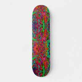 Psychedelic Groovy Red en groene wilde bloemen Persoonlijk Skateboard
