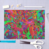 Psychedelic Groovy Red en groene wilde bloemen Tissuepapier (Craft)
