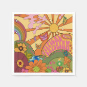 Psychedelic Groovy Retro Paper Party servetten (Voorkant)