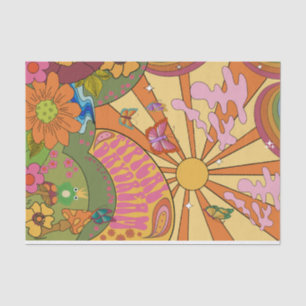Psychedelic Groovy Retro Tissue Paper Tissuepapier