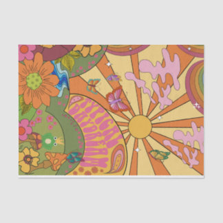 Psychedelic Groovy Retro Tissue Paper Tissuepapier