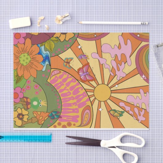Psychedelic Groovy Retro Tissue Paper Tissuepapier (Craft)