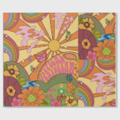 Psychedelic Groovy Retro Wrapping Papier (Vlak)