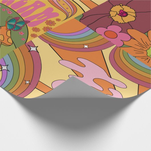 Psychedelic Groovy Retro Wrapping Papier (Hoek)