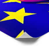 Psychedelic Groovy Stars Sensation  Girl Po Poster (Hoek)