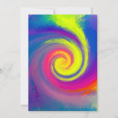 Psychedelic Groovy Swirls Birthday Party Kaart (Achterkant)