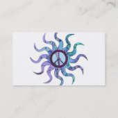 Psychedelic Groovy Trippy Blue Peace Sign Visitekaartje (Achterkant)