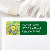 Psychedelic Groovy Trippy Fine Peace Sign Etiket (Insitu)