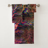 Psychedelic Groovy Trippy Funky Kleurrijke Fractal Bad Handdoek (Insitu)