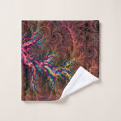 Psychedelic Groovy Trippy Funky Kleurrijke Fractal Bad Handdoek (Wasdoekje)