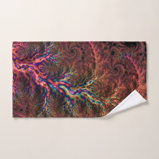 Psychedelic Groovy Trippy Funky Kleurrijke Fractal Bad Handdoek (Handdoek)