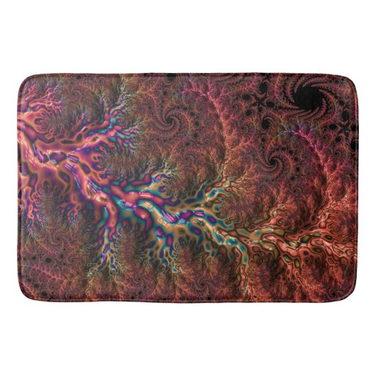 Psychedelic Groovy Trippy Funky Kleurrijke Fractal Badmat (Voorkant)