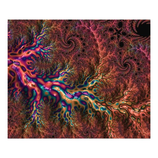 Psychedelic Groovy Trippy Funky Kleurrijke Fractal Foto Afdruk (Voorkant)