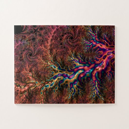 Psychedelic Groovy Trippy Funky Kleurrijke Fractal Legpuzzel (Horizontaal)