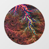Psychedelic Groovy Trippy Funky Kleurrijke Fractal Raamsticker (Vel)