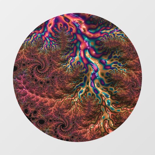 Psychedelic Groovy Trippy Funky Kleurrijke Fractal Raamsticker (Vel)