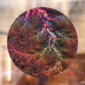 Psychedelic Groovy Trippy Funky Kleurrijke Fractal Raamsticker (Vel 2)