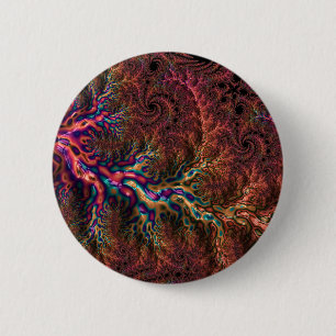 Psychedelic Groovy Trippy Funky Kleurrijke Fractal Ronde Button 5,7 Cm