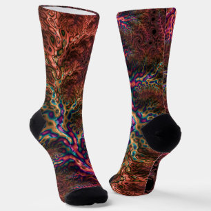 Psychedelic Groovy Trippy Funky Kleurrijke Fractal Sokken
