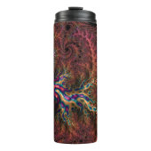 Psychedelic Groovy Trippy Funky Kleurrijke Fractal Thermosbeker (Voorkant)