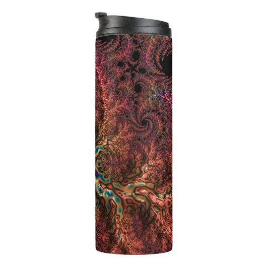 Psychedelic Groovy Trippy Funky Kleurrijke Fractal Thermosbeker (Geroteerd rechts)