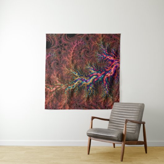 Psychedelic Groovy Trippy Funky Kleurrijke Fractal Wandkleed (In Situ (horizontaal))