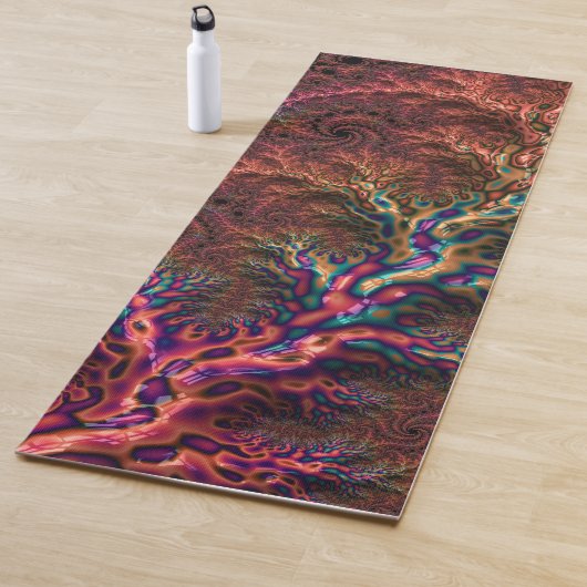 Psychedelic Groovy Trippy Funky Kleurrijke Fractal Yogamat (In situ)