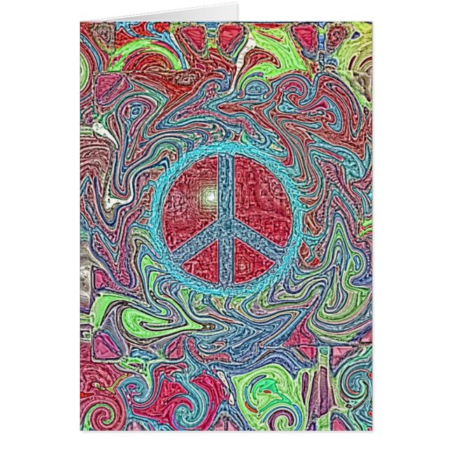 Psychedelic Groovy Trippy Peace Sign (Voorkant)