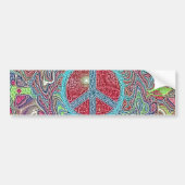 Psychedelic Groovy Trippy Peace Sign Bumpersticker (Voorkant)