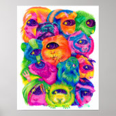 Psychedelic Guinea Pig Pile Print (Voorkant)