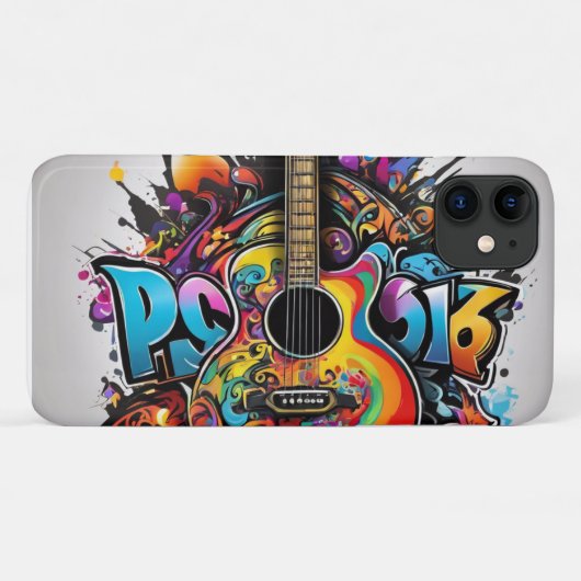 Psychedelic Guitar Case-Mate iPhone Case (Achterkant (horizontaal))