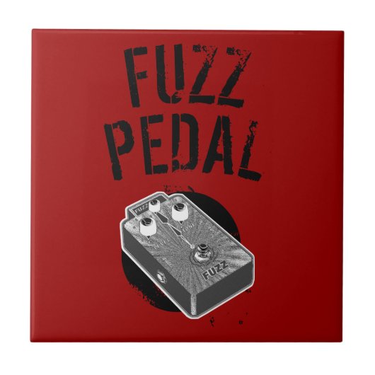 Psychedelic Guitar Fuzz Black & White Tegeltje (Voorkant)