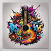 Psychedelic Guitar Poster (Voorkant)