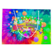 Psychedelic Happy Birthday Gift Bag HAMbyWG Groot Cadeauzakje (Achterkant)