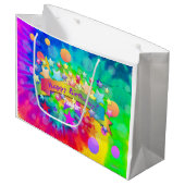 Psychedelic Happy Birthday Gift Bag HAMbyWG Groot Cadeauzakje (Voorkant Gekanteld)