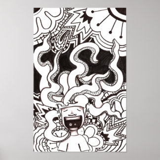 Psychedelic Happy Brain Poster