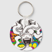 Psychedelic Happy Brain Sleutelhanger (Voorkant)