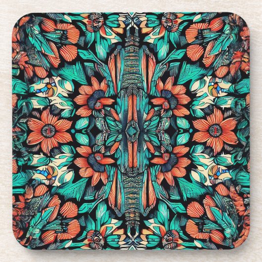 Psychedelic Hawaiian Bier Onderzetter (Voorkant)