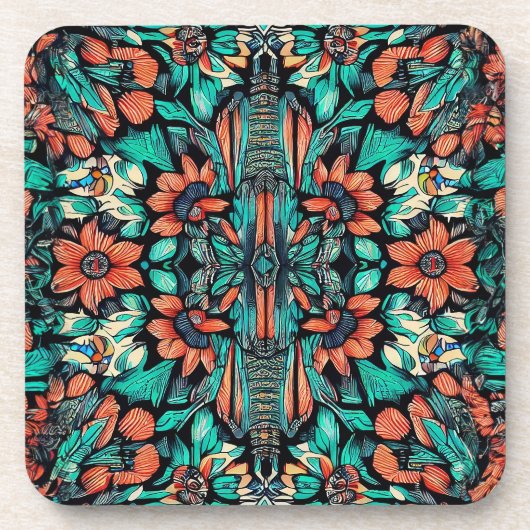 Psychedelic Hawaiian Bier Onderzetter (Voorkant)