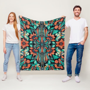 Psychedelic Hawaiian Fleece Deken