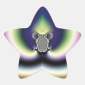 Psychedelic Heart Ster Sticker (Voorkant)