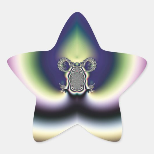 Psychedelic Heart Ster Sticker (Voorkant)